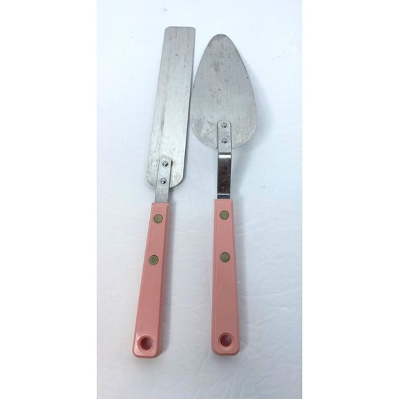 Mid Century Armco Forge Pink Handle, Set Frosting Spatula, Cake Server - Picture 5 of 13